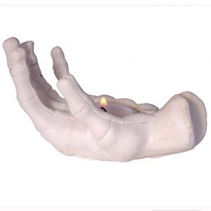 NEW spooky skeleton hand candle holder